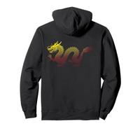 Silueta de dragón de Fuego Estilo Dotwork Sudadera con Capucha