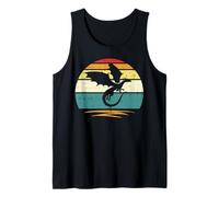 Silueta de dragón Volador Puesta de Sol Retro Occidental Hombres Mujeres niños Camiseta sin Mangas