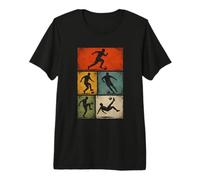 Silueta De Fútbol Vintage Retro Hábil Jugador Camiseta Premium