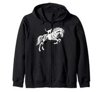 Silueta de Gato a Caballo para Amantes de los Animales Gato Divertido Sudadera con Capucha