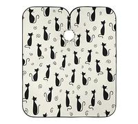 Silueta De Gato Con Sombra Negra Barberos Delantal Ajustable Barbero Capas Ligera Cortar Cabello Delantal Para Adulto Peluquería Niños 140X168Cm