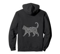 Silueta de Gato Notas Musicales Arte Sudadera con Capucha