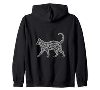 Silueta de Gato Notas Musicales Arte Sudadera con Capucha