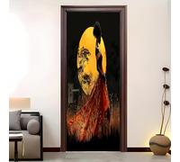 Silueta de Gente Africana Autoadhesivo Vinilos Para Puertas, Sol Dorado Autoadhesivo Adhesivo Fotográfico Para Puerta o Pared, Arte Mural Etiqueta Carteles Pegatinas De Pared Diy 88x200 cm
