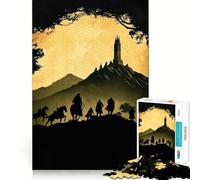 Silueta de Guerreros y Torre, Rompecabezas para Adolescentes, 1000 Piezas, Juguete para ejercitar la Mente, Actividad para el hogar, decoración de Pared con Corte de precisión 50x75cm
