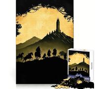 Silueta de Guerreros y Torre, Rompecabezas para Adolescentes, 1000 Piezas, Juguete para ejercitar la Mente, Actividad para el hogar, decoración de Pared con Corte de precisión 50x75cm