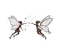 silueta de hada de ensueño bailando Pegatinas de pared 47.6x90.4cm Incluye kit de película de transferencia Café