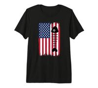 Silueta de Huesos de pez Muerto, Bandera Americana, patriótica de EE Camiseta Premium