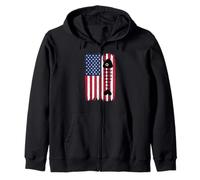 Silueta de Huesos de pez Muerto, Bandera Americana, patriótica de EE Sudadera con Capucha
