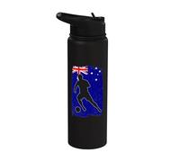 Silueta de la bandera australiana amante de los deportes del orgullo de A Stainless Steel Insulated Water Bottle