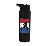 Silueta de la bandera de los Países Bajos orgullo amante de los deportes Stainless Steel Insulated Water Bottle