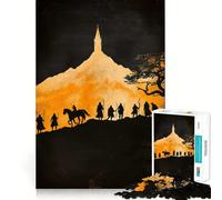 Silueta de la Comunidad del Anillo Viaje a la Torre Rompecabezas de 1000 Piezas para Adolescentes Juguete para estimular la lógica y Relajarse Arte de Primera Calidad Coleccionable 38x52cm