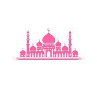 silueta de la cúpula de una mezquita contra un Calcomanías de letras 30x69.3cm No se cae Rosa