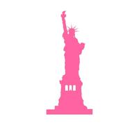 silueta de la estatua de la libertad Pegatinas de pared de papel adhesivo 30x67.6cm Autoadhesivo Rosa