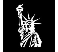 Silueta de la Estatua de la Libertad sosteniendo una antorcha en el Día de la Independencia de Nueva York, EE. UU. Calcomanías de pared de PVC 54.4x92.8cm Blanco