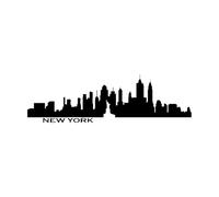 Silueta de logotipo urbano de edificios de la ciudad de Nueva York Pegatinas de pared 37.5x127.6cm Autoadhesivo Negro