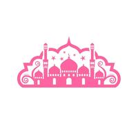 silueta de mezquita Calcomanías de letras 54.4x109.6cm No daña la superficie de la pared Rosa