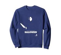 Silueta de Michael Myers de Halloween en la Oscuridad Sudadera, Unisex para Adultos, Azul Marino, XXL