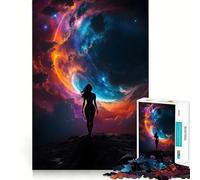 Silueta de Mujer en la Galaxia, Rompecabezas de 1000 Piezas para Adultos, Juguete de lógica Mental, antiestrés, Corte Firme, Regalo increíble 50x75cm
