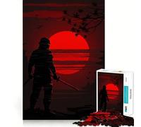 Silueta de Ninja con Espadas al Atardecer, Rompecabezas de 1000 Piezas para Adultos, Juguete de lógica aguda, Entretenimiento en el hogar, Corte preciso, Regalo conmovedor 50x75cm