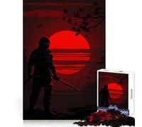 Silueta de Ninja con Espadas al Atardecer, Rompecabezas de 1000 Piezas para Adultos, Juguete para Pensar, Calma, relajación, Corte Limpio, decoración de Pared 38x26cm