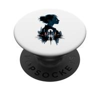 Silueta De Noche De Ciudad Mujer PopSockets PopGrip Adhesivo