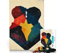 Silueta de Pareja Queer besándose, Rompecabezas de 1000 Piezas para Adultos, Regalo para ejercitar la Mente, Juguete Divertido y silencioso, diseño para armar, 38x52cm