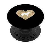 Silueta de Perro de San Bernardo Dentro de un corazón en Forma de corazón PopSockets PopGrip Adhesivo