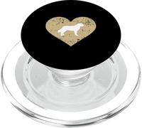 Silueta de Perro de San Bernardo Dentro de un corazón en Forma de corazón PopSockets PopGrip para MagSafe