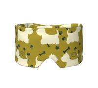 Silueta de perro del oeste de las Tierras Altas del Oeste,Máscara para ojos con bloqueo de luz y protección ocular completa para dormir, orejeras y ojos.