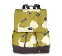 Silueta de perro del oeste de las Tierras Altas del Oeste,Mochila para mujer, impermeable, ligera, de piel sintética, moderna, para viajes.