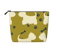 Silueta de Perro del Oeste de Las Tierras Altas del Oeste,Neceser de Maquillaje de imitación Lino, Neceser de Viaje portátil