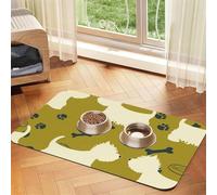 Silueta de Perro del Oeste de Las Tierras Altas del Oeste,Tapete para Comida de Mascotas, manteles Individuales de Cuero sintético para Gatos y Perros,30x45cm