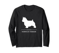 Silueta de perro Norwich Terrier blanco Manga Larga