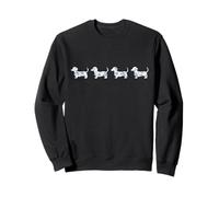 Silueta de perro salchicha floral azul Sudadera