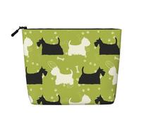 Silueta de Perro Scottie Westie Tier,Neceser de Maquillaje de imitación Lino, Neceser de Viaje portátil