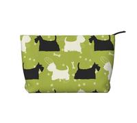 Silueta de Perro Scottie Westie Tier,Neceser de Pana, Neceser de Maquillaje portátil, Neceser de Viaje