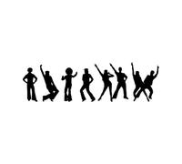 Silueta de personas bailando la música disco de los años 70 Calcomanías de pared 50x172.4cm Varios tamaños Negro