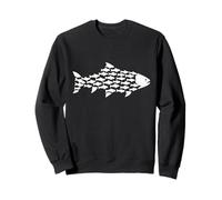 Silueta De Pescado Trucha Lindo Pez Divertido Amante Sudadera