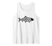 Silueta De Pescado Trucha Lindo Pez Divertido Pescado Camiseta sin Mangas