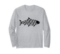 Silueta De Pescado Trucha Lindo Pez Divertido Pescado Manga Larga