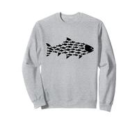 Silueta De Pescado Trucha Lindo Pez Divertido Pescado Sudadera