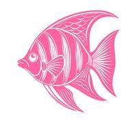 silueta de pez ángel Calcomanías de grabado 42x42.3cm Incluye kit de película de transferencia Rosa