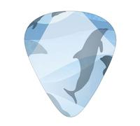 Silueta de pez delfín,12 púas de guitarra, 3 grosores diferentes para guitarra acústica, bajo y ukelele