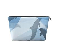 Silueta de pez delfín, Bolsa de artículos de tocador Bolsa de Maquillaje Bolsa de cosméticos Bolsa de artículos de tocador de Viaje portátil
