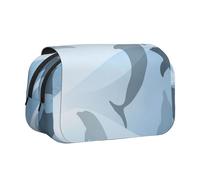 Silueta de pez delfín Estuche para lápices portátil con Doble Concha y Cremallera