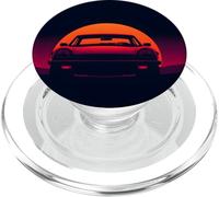 Silueta de Puesta de Sol de Coche Retro, diseño Vintage PopSockets PopGrip para MagSafe