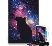 Silueta de Rata en la Galaxia, Rompecabezas de 1000 Piezas para Adultos, Regalo, desafío Mental, Juguete fácil de Usar, Corte preciso, (50x75cm)
