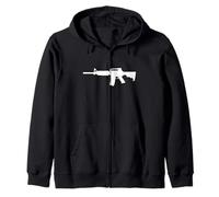 Silueta de Rifle Estilo AR-15 Sudadera con Capucha