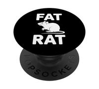 Silueta de roedor sarcástico Divertido de Rata Gorda PopSockets PopGrip Adhesivo